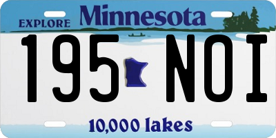 MN license plate 195NOI