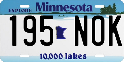 MN license plate 195NOK