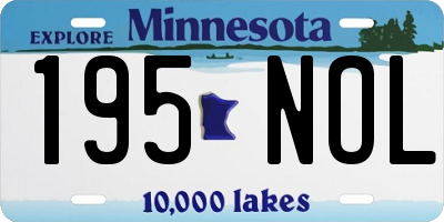 MN license plate 195NOL