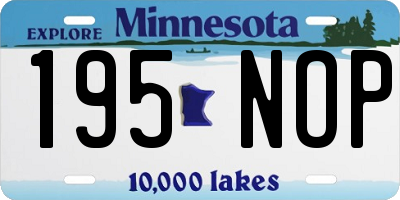 MN license plate 195NOP