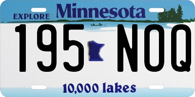 MN license plate 195NOQ