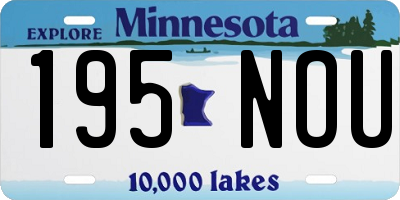 MN license plate 195NOU