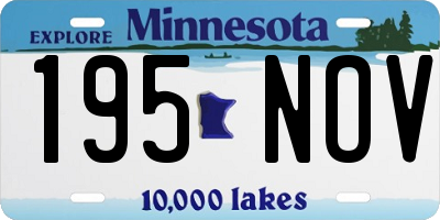 MN license plate 195NOV