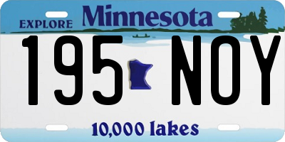 MN license plate 195NOY