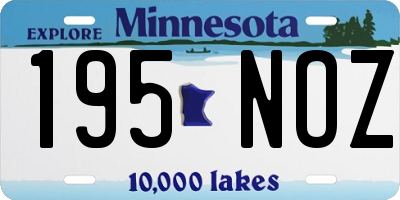 MN license plate 195NOZ