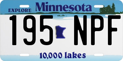 MN license plate 195NPF