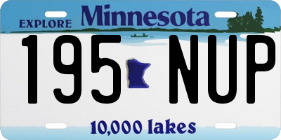 MN license plate 195NUP
