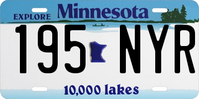 MN license plate 195NYR