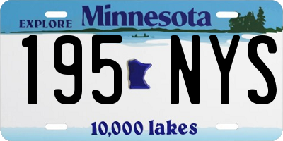 MN license plate 195NYS