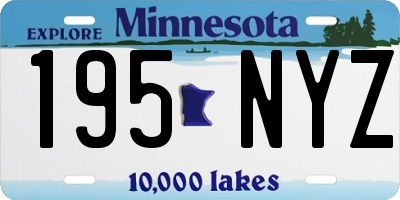 MN license plate 195NYZ