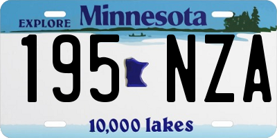 MN license plate 195NZA