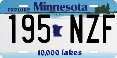 MN license plate 195NZF