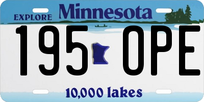 MN license plate 195OPE