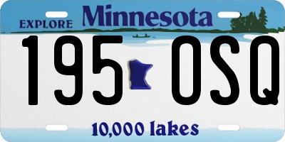 MN license plate 195OSQ