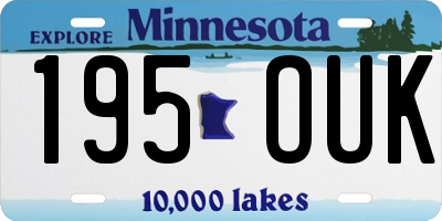 MN license plate 195OUK