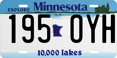 MN license plate 195OYH