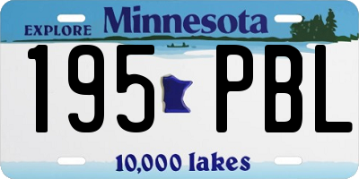 MN license plate 195PBL