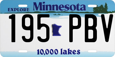 MN license plate 195PBV