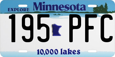 MN license plate 195PFC