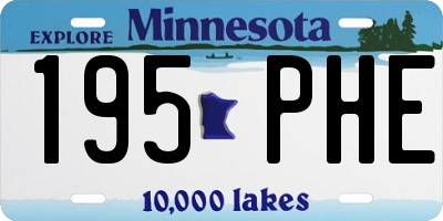 MN license plate 195PHE