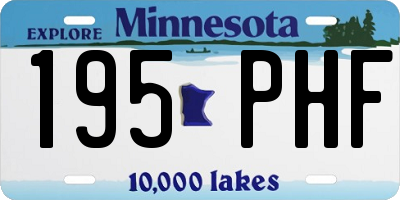 MN license plate 195PHF