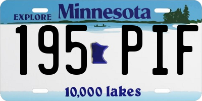 MN license plate 195PIF