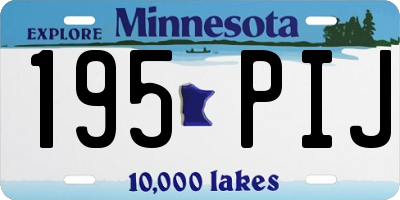 MN license plate 195PIJ