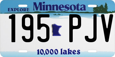 MN license plate 195PJV