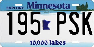 MN license plate 195PSK