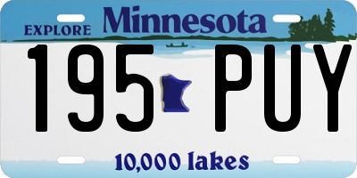 MN license plate 195PUY