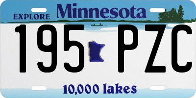 MN license plate 195PZC