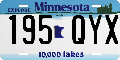 MN license plate 195QYX