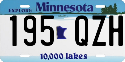 MN license plate 195QZH