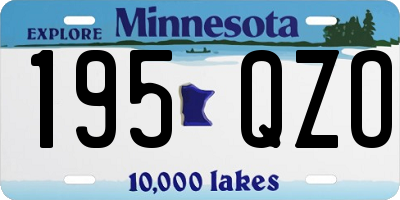 MN license plate 195QZO