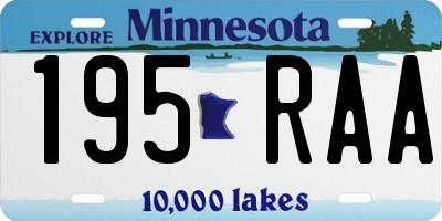 MN license plate 195RAA