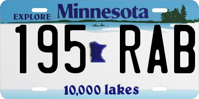 MN license plate 195RAB