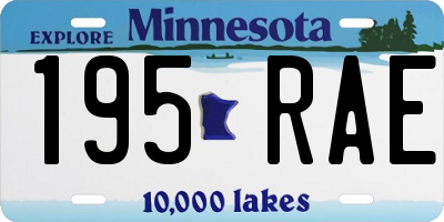 MN license plate 195RAE
