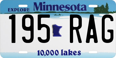 MN license plate 195RAG
