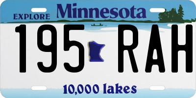 MN license plate 195RAH