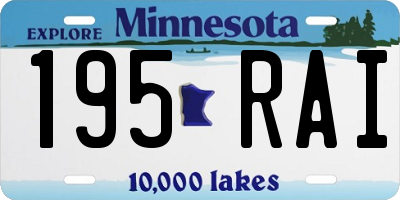 MN license plate 195RAI