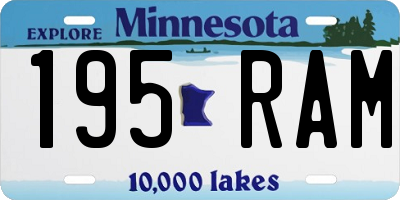 MN license plate 195RAM