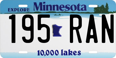MN license plate 195RAN