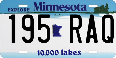 MN license plate 195RAQ