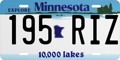 MN license plate 195RIZ