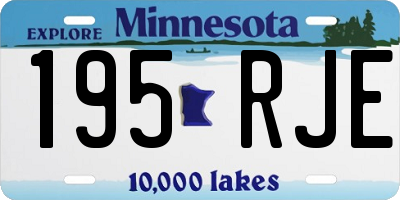MN license plate 195RJE