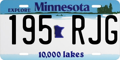 MN license plate 195RJG