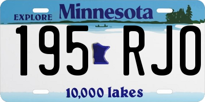 MN license plate 195RJO