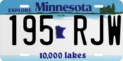 MN license plate 195RJW