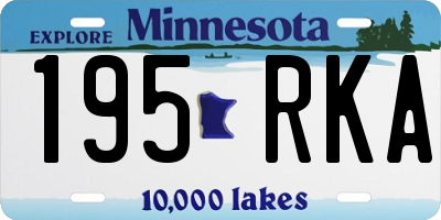 MN license plate 195RKA