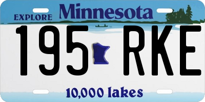 MN license plate 195RKE
